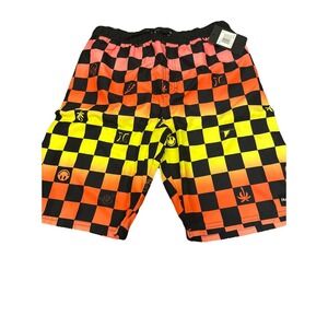 New With Tags Hurley Boys Tie Dye Checker Board Swim Trunks XL